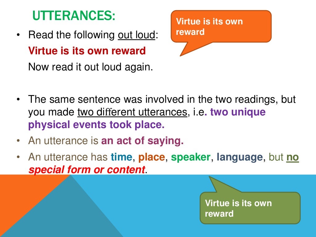 Unit 2 Sentences, Utterances, and Propositions