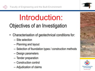 Faculty of Engineering and the Built Environment
Introduction:
 