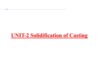 UNIT-2 Solidification of Casting
 