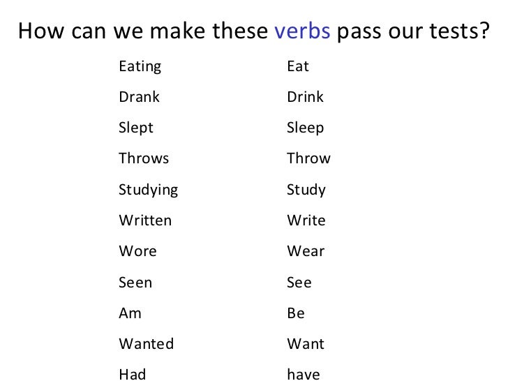 Unit 2 verbs