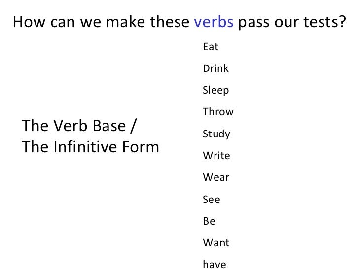 Unit 2 verbs