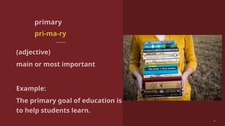 Primary Def ESL Vocabulary A2 Level - American English | PPTX