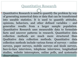 Quantify Problem Unit 2 (1).ppt research design and its types | PPT