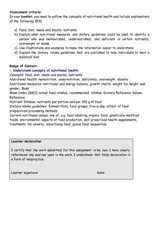 Gmo Declaration Format Unit 21 assignment | DOCX