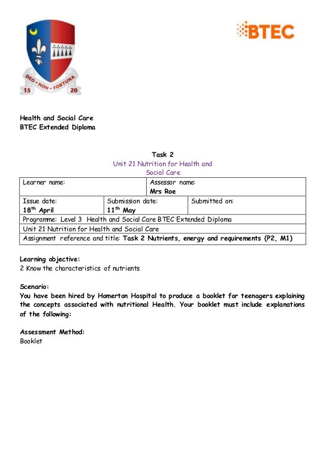 Health And Social Care Unit Nutrition Food Processing Health And Social Care Unit Nutrition Food Processing