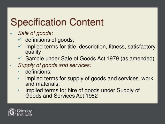 Sale Of Goods Act 1979 Controls English