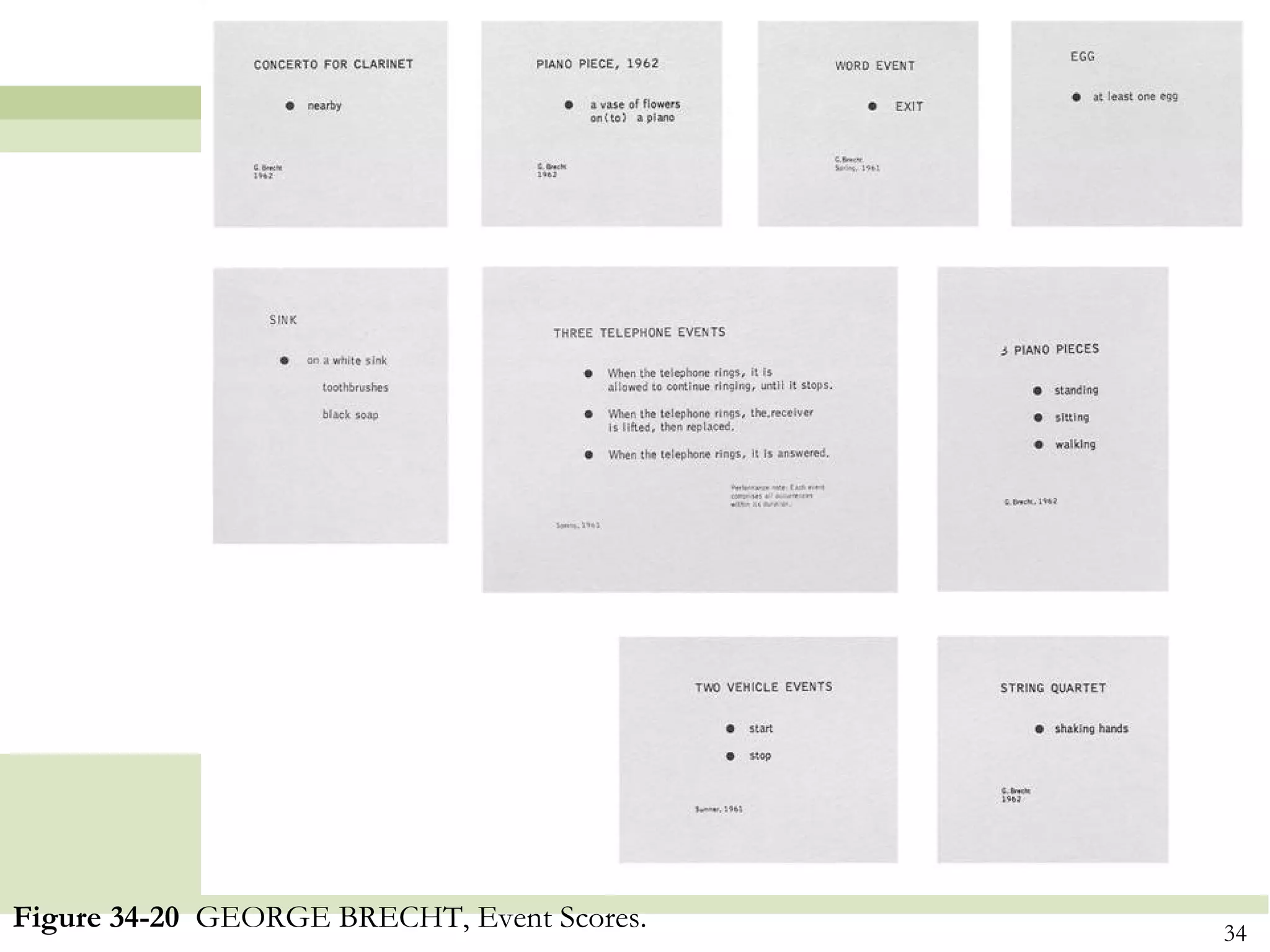 Figure 34-20 GEORGE BRECHT, Event Scores.   34
 
