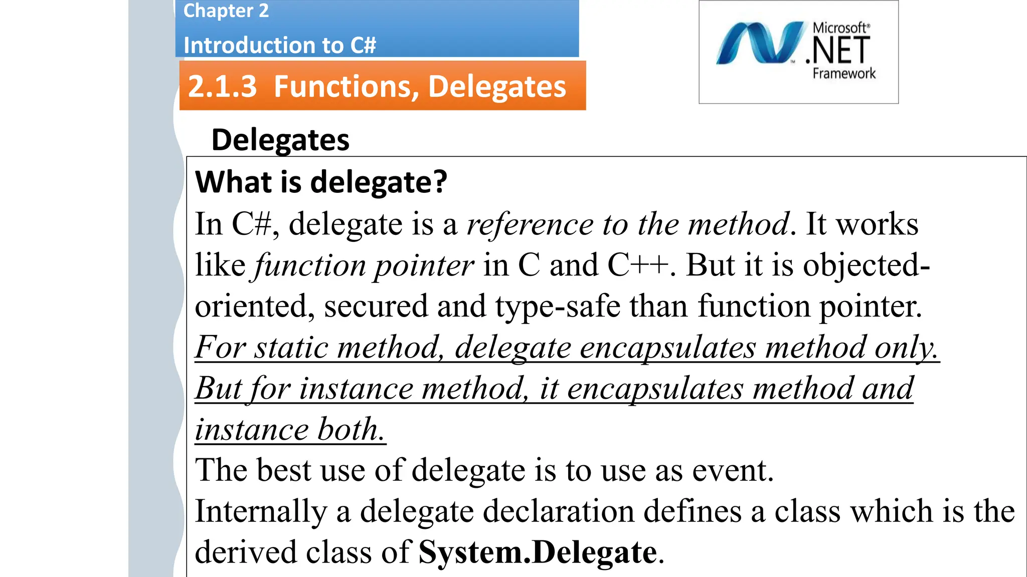 Unit2_2.pptx Chapter 2 Introduction to C# | PPTX