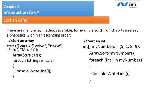 Unit2_3.pptx Chapter 2 Introduction to C# | PPTX | Programming ...