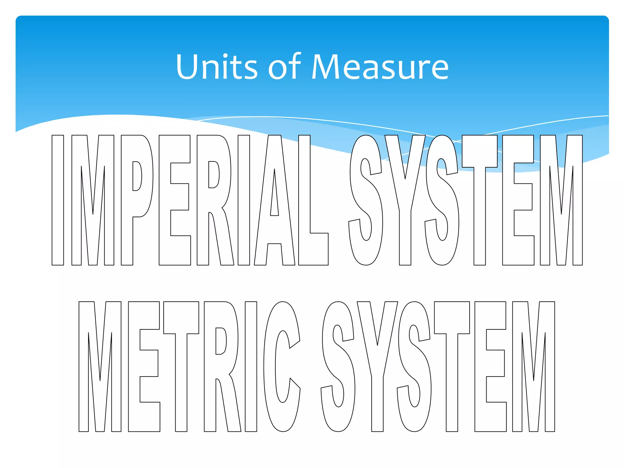 Units of Measure
 