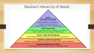 Maslow’s Hierarchy of Needs
 