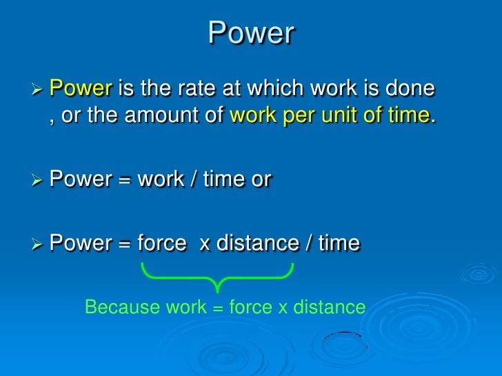 Unit 25 Work And Power