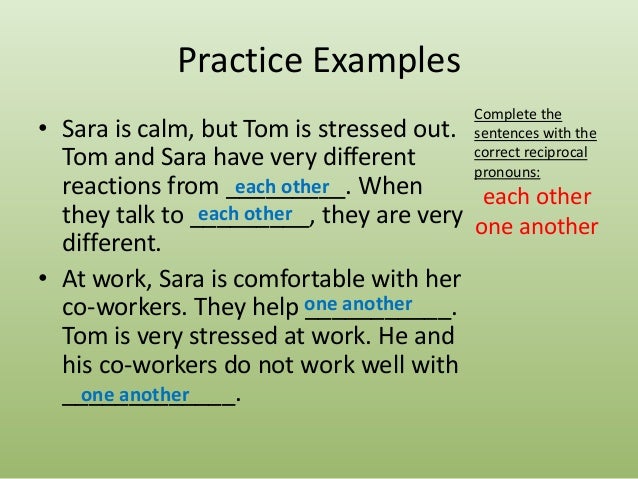 Unit 27 reflexive and reciprocal pronouns