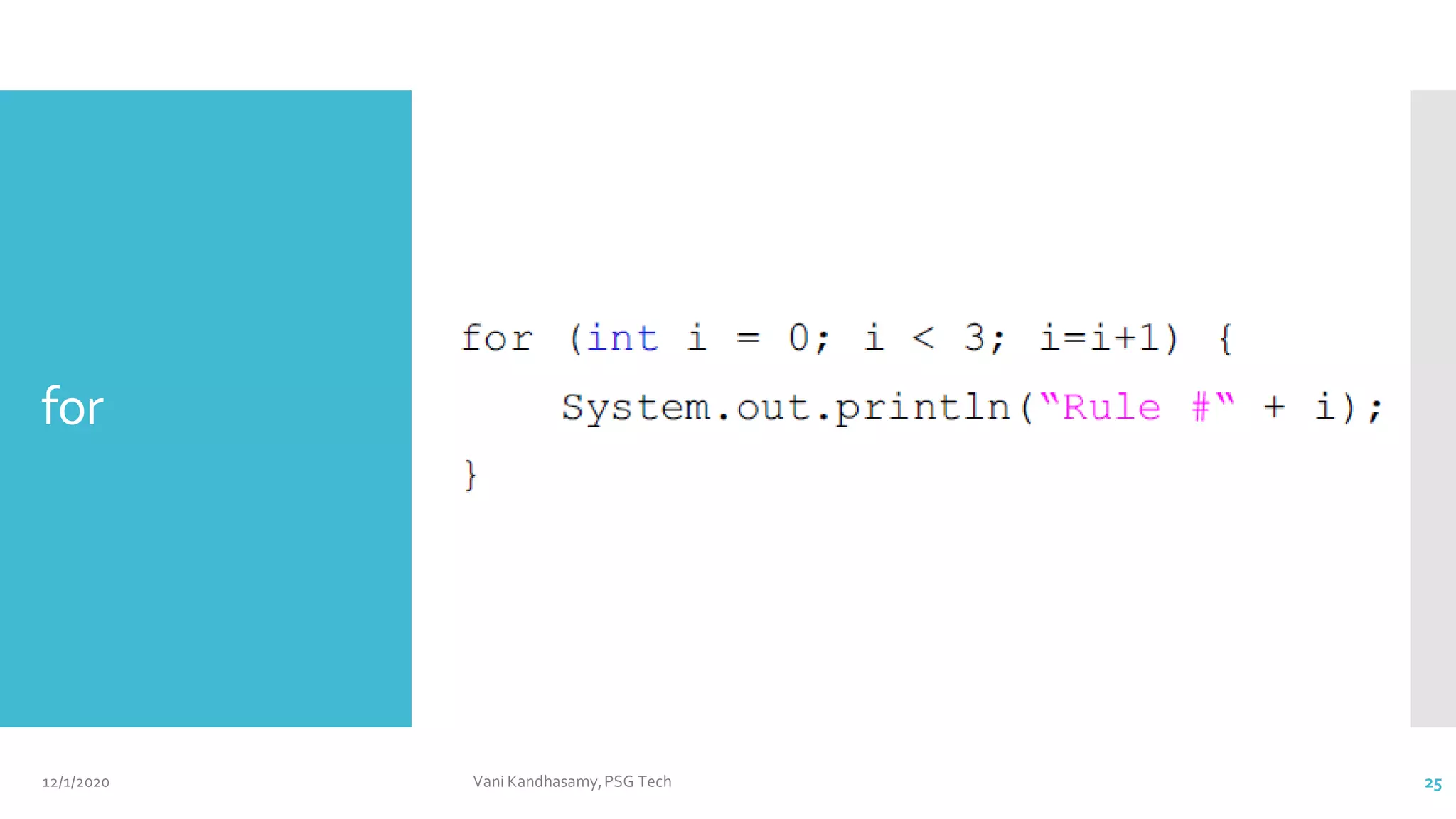 for
12/1/2020 Vani Kandhasamy,PSG Tech 25
 
