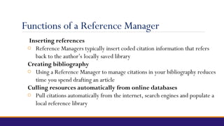 Reference Managers Background Unit 2_Academic_Integrity_and_Reference_Management_2025 IDS post grad ...