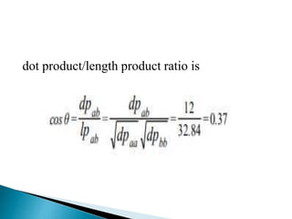 dot product/length product ratio is
 
