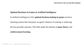 Optimal Decisions in Games, Alpha–Beta Pruning, Defining Constraint ...