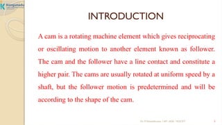 THEORY OF MACHINE AND MACHINE ELEMENTS DESIGNUNIT 2 CAM AND FOLLOWER. | PPT