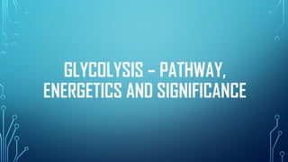 GLYCOLYSIS – PATHWAY,
ENERGETICS AND SIGNIFICANCE
 