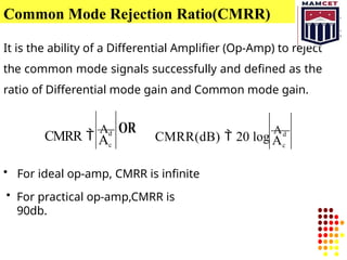 UNIT 2 CHARACTERISTICS OF OPERATIONAL AMP.pptx