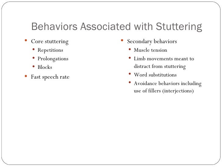 Unit 2 characteristics of pws and the abcs of stuttering