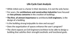Life cycle cost Analysis part of civil engineering | PPT