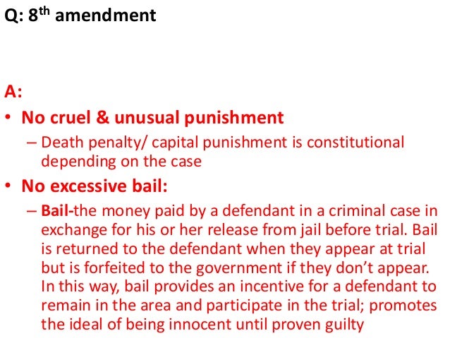 In which amendment is it specified that you are innocent until proven guilty?