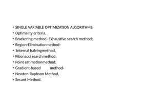 Classical Optimization Techniques in engineering | PPTX