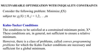 Minimum Optimization Classical Optimization Techniques in engineering | PPTX