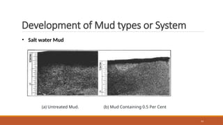 14
Development of Mud types or System
(a) Untreated Mud. (b) Mud Containing 0.5 Per Cent
• Salt water Mud
 