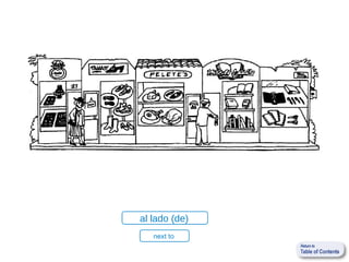 al lado (de)
   next to
 