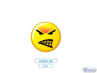 enojado (a)
   angry
 