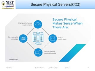 7/27/2023 Rahul Sharma AMICSAI0611 Unit-2 66
Secure Physical Servers(CO2)
 