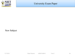 New Subject
7/27/2023 Rahul Sharma AMICSAI0611 Unit-2 84
University Exam Paper
 