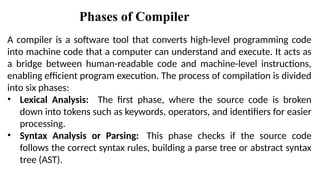 Human Compiler Comprehensive Overview of Compiler Design and Its Phases | PPTX