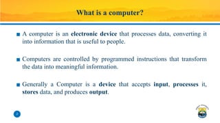 Computer Systems is an integrated set of hardware, software, data ...