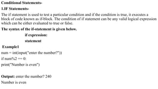 Comprehensive Guide to Conditional Statements in Python Programming | PPTX