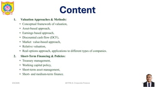 Comprehensive Corporate Valuation and Short-Term Financial Strategies | PDF