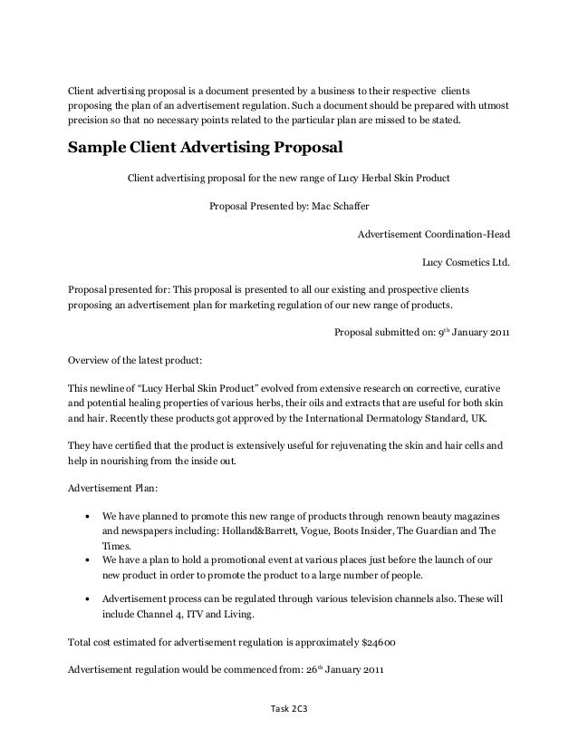 advertisement proposal