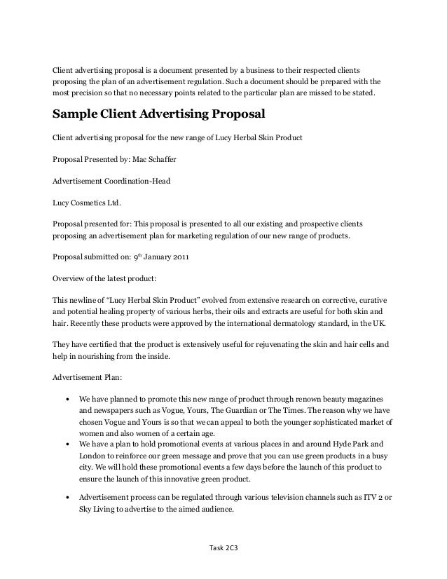 advertisement proposal