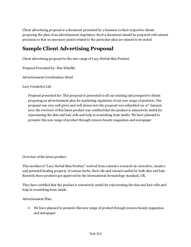 advertisement proposal
