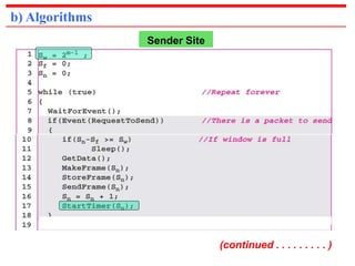 b) Algorithms 
Sender Site 
(continued . . . . . . . . . ) 
 