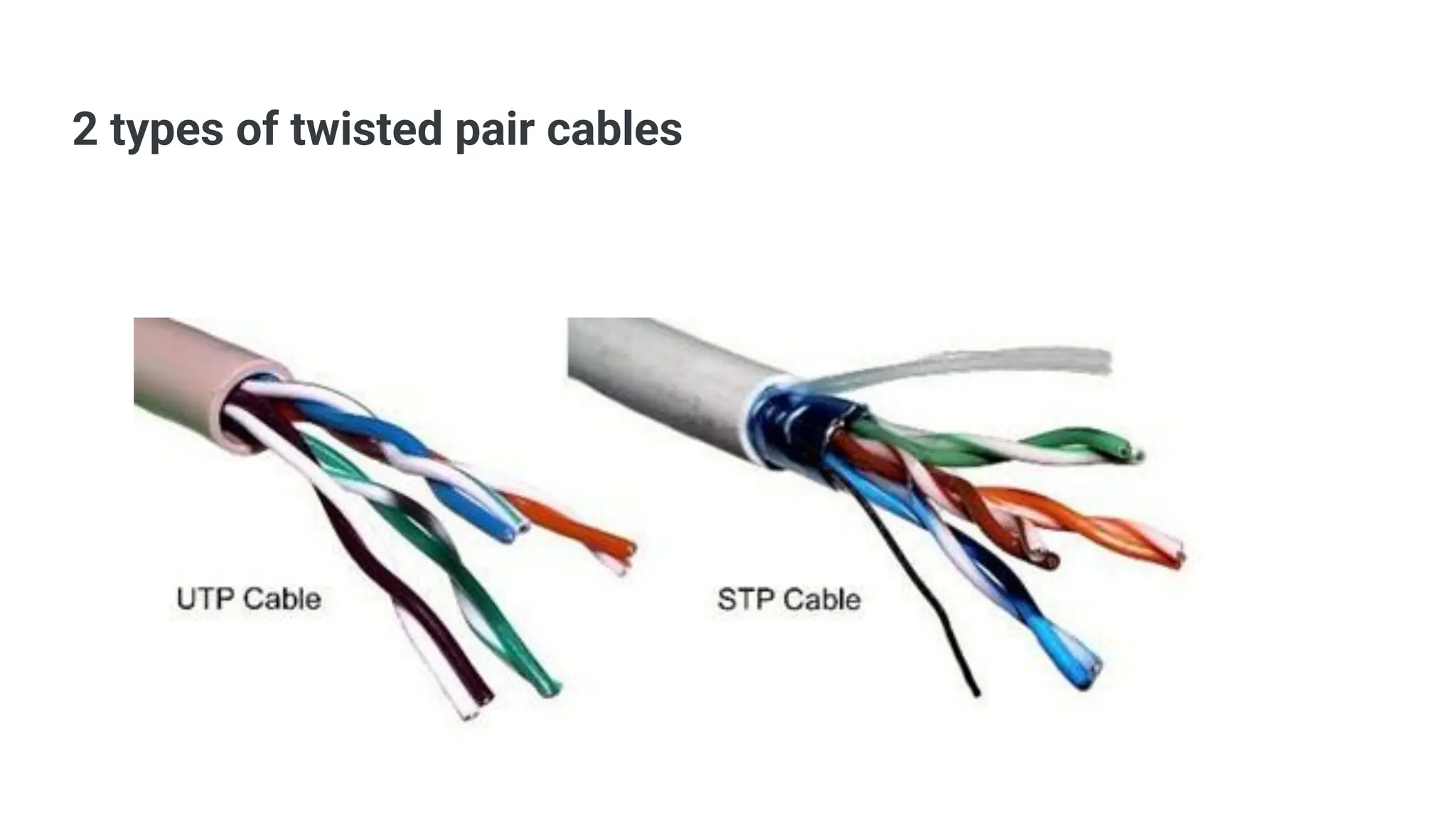 2 types of twisted pair cables 