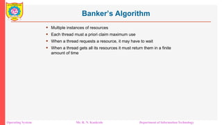 Unit 2 Deadlock.Banker Algorithm , single instance | PDF