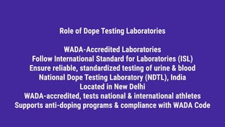 Dope Program Doping control in Sports and Supplement testing | PDF