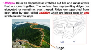 • Slopes: A slope refers to the surface of the earth whereby one end is at
a higher level than the other.
Types of slopes ...
