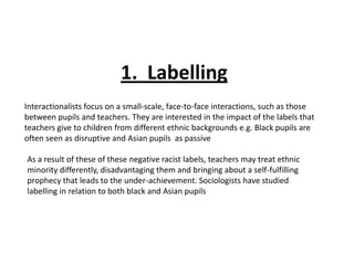 GCE Sociology Revision (AQA)- Unit 2 Education- Ethhnic differences in ...