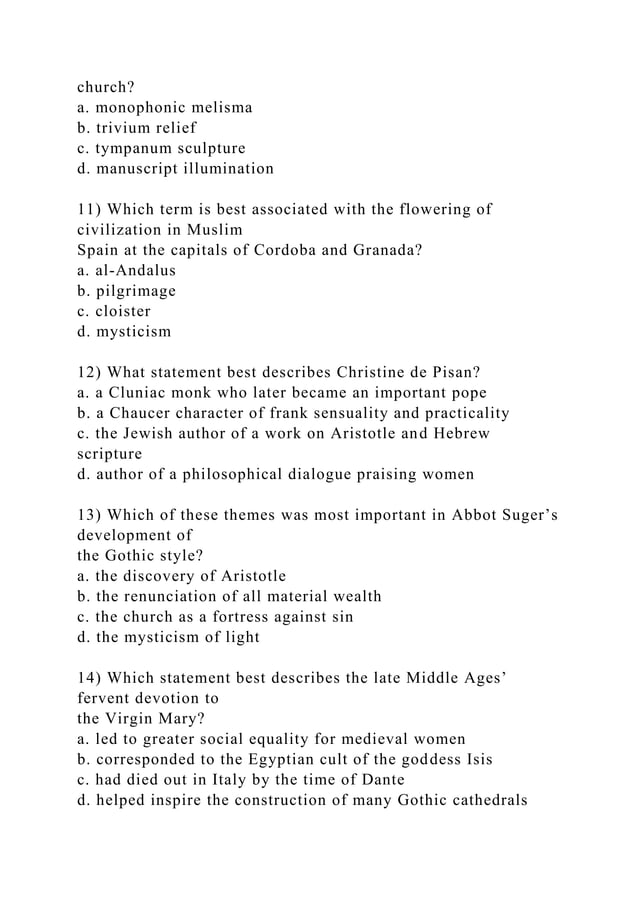 Unit 2 Examination GED 120 Introduction to HumanitiesMultiple .docx