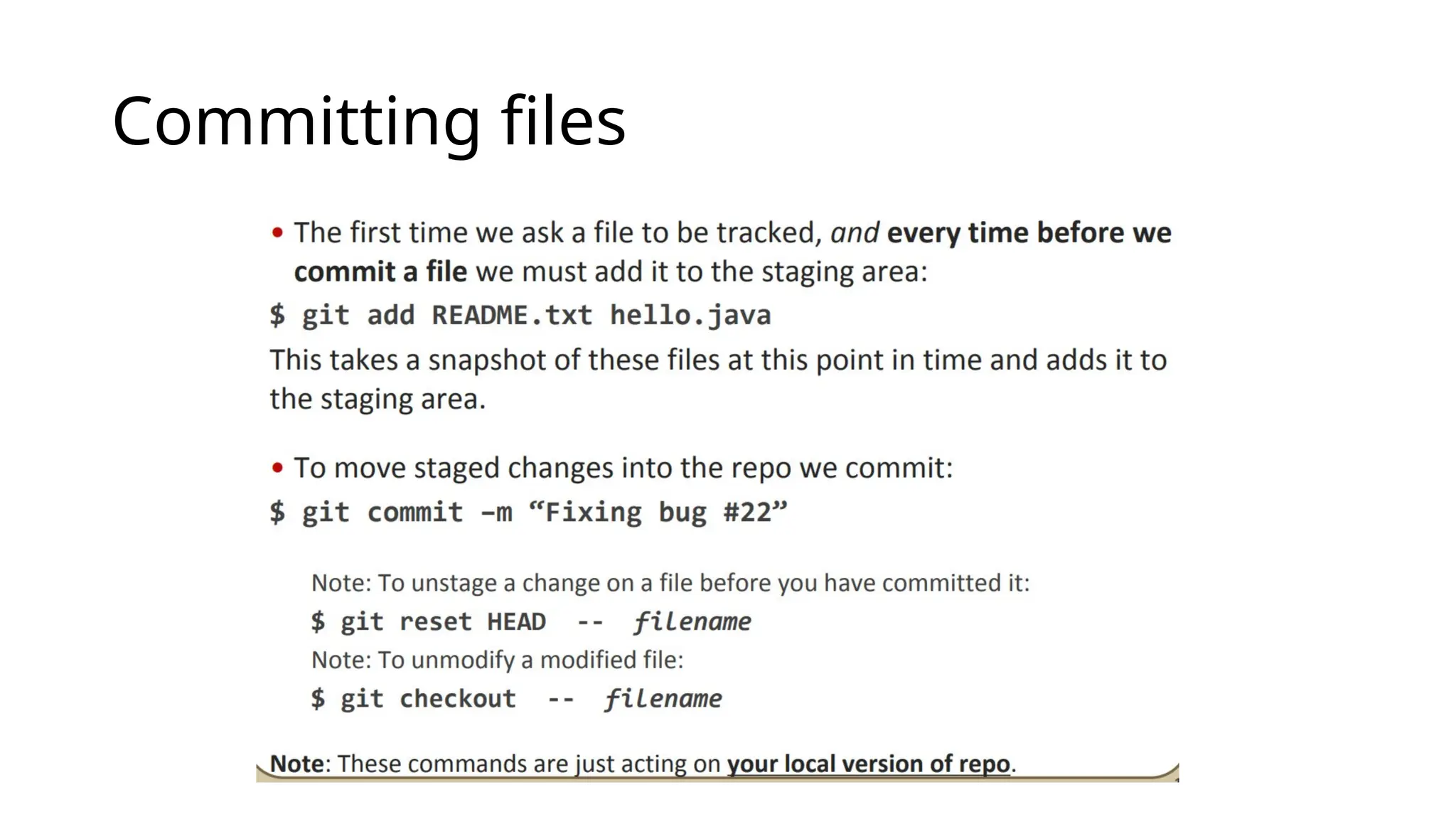 Committing files 
