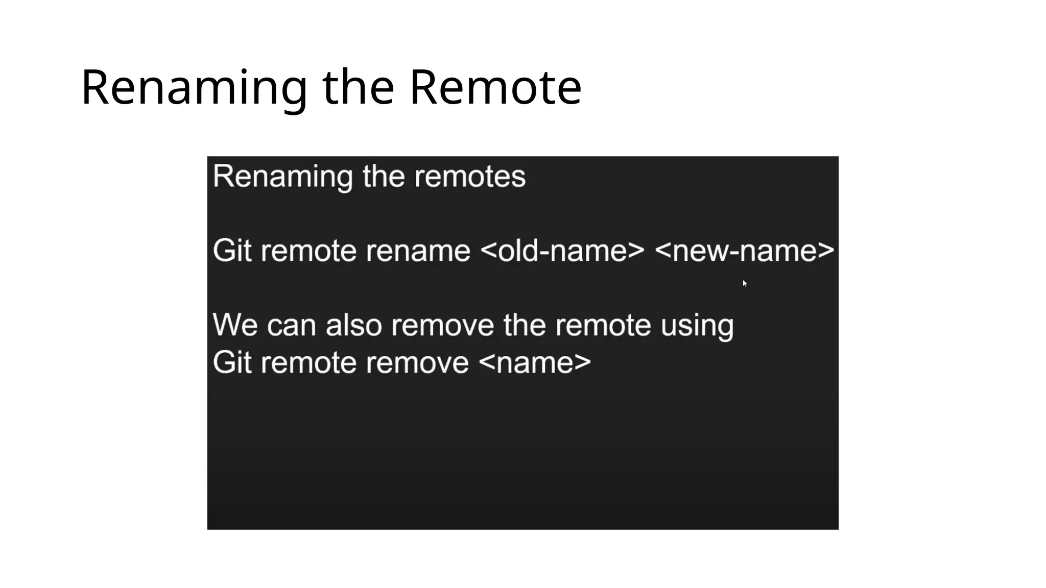 Renaming the Remote 